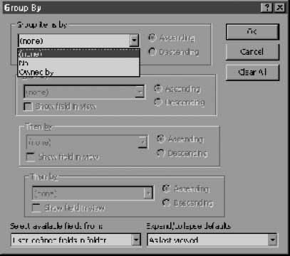Grouping Function Window