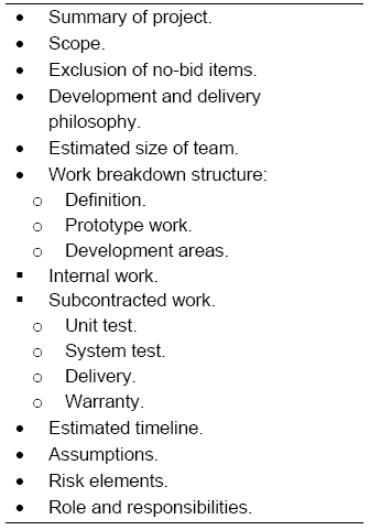 Proposal structure