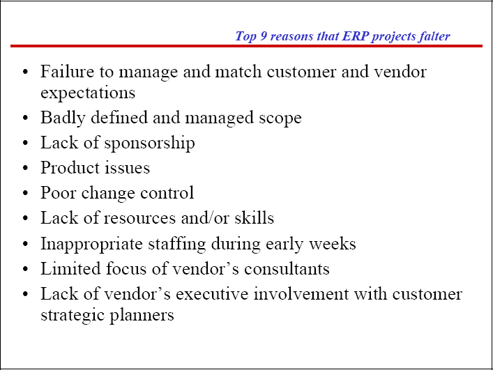 Why the ERP projects falter