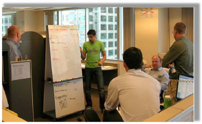 A core team designs a process