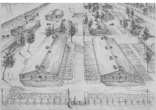 Up to 600 POWs lived in a 60-acre camp