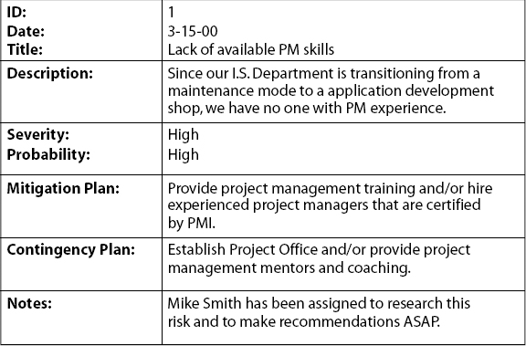 Risk Coverage Matrix
