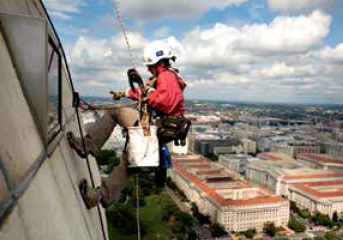 A team member radios her ground crew