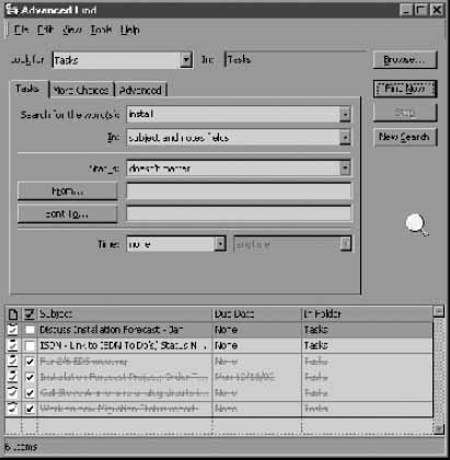 Advanced Find—Search for “Install”