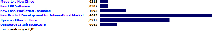 Priority Results for the Projects According to the Profit (US$) Criterion