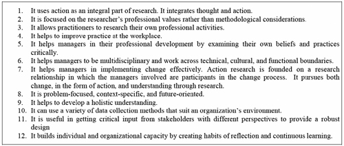 Benefits of action research (Sankaran et al., 2012)