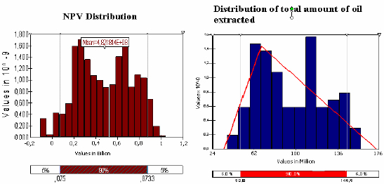 Comparison Between the Probability Distribution Associated to the Project Result and the Distribution for the Total Amount of Oil Extracted
