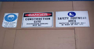 Construction Site Signs in Australia are examples of C-TANO to avoid injuries