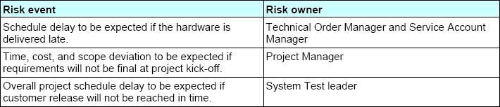 Risk Owner Examples