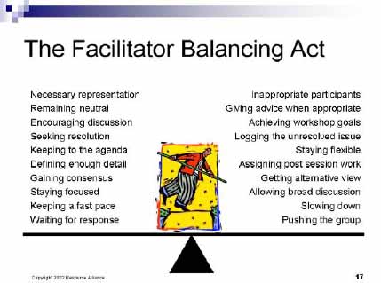 The Facilitator Balancing Act