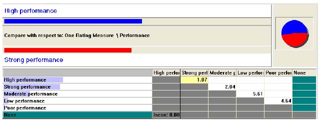 Relative Preference for a High Performance vs. Strong Performance Project