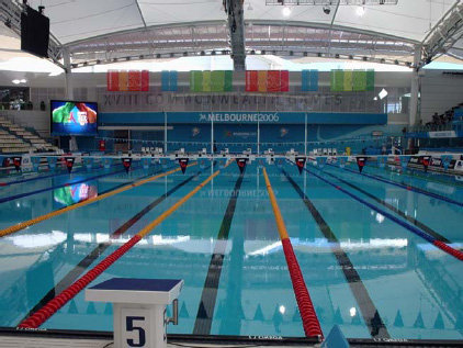 A View of the Aquatics Swimming Area at MSAC