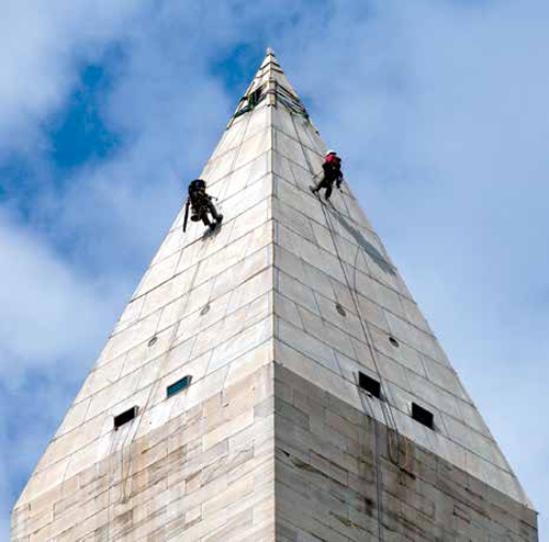 A team conducts the exterior assessment in September 2011