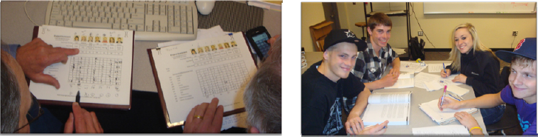 Class project competition: source selection (left) and the winning team (right)