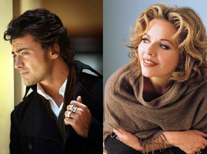 Opera singers Vittorio Grigolo (left) and Katherine Jenkins