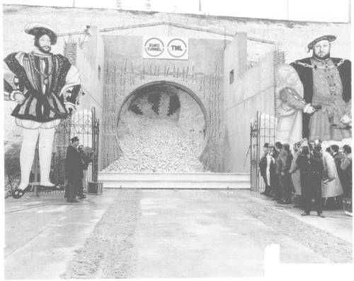 The First Breakthrough. The funnel boring machine completes the French Land Service Tunnel