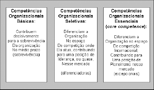 Tipos de Competências Organizacionais, conforme Ruas (2005)
