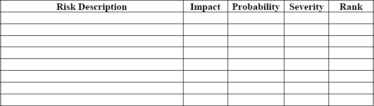 Risk Management Exercise Project Teams