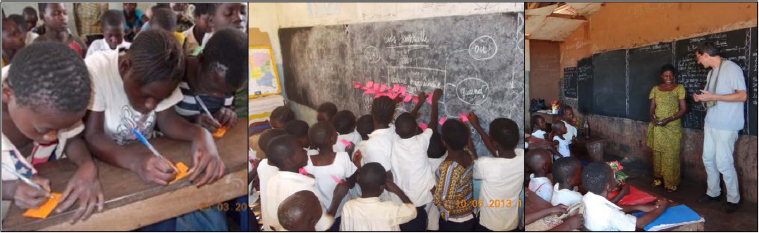 A group of Congolese children using the Project Management Kit in the Kubunina program