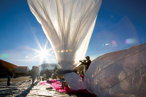 A balloon nears its launch outside of Christchurch as part of Google's Project Loon, which could provide Internet access to people in remote areas
