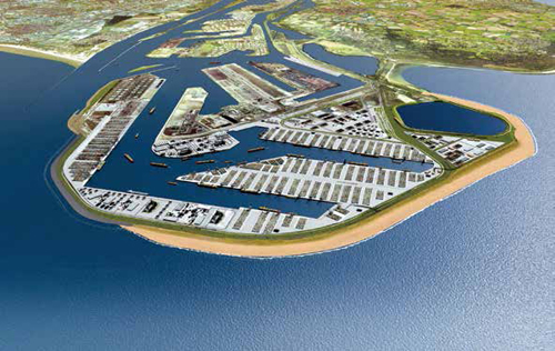Rendering of Maasvlakte 2, Rotterdam, the Netherlands