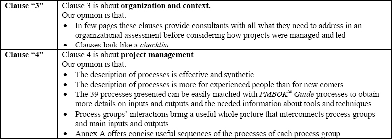 Consultant point of view on clauses “3” and “4”