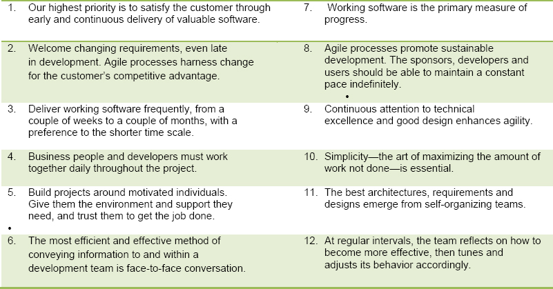 Agile Manifesto Principles (Beck, 2001)
