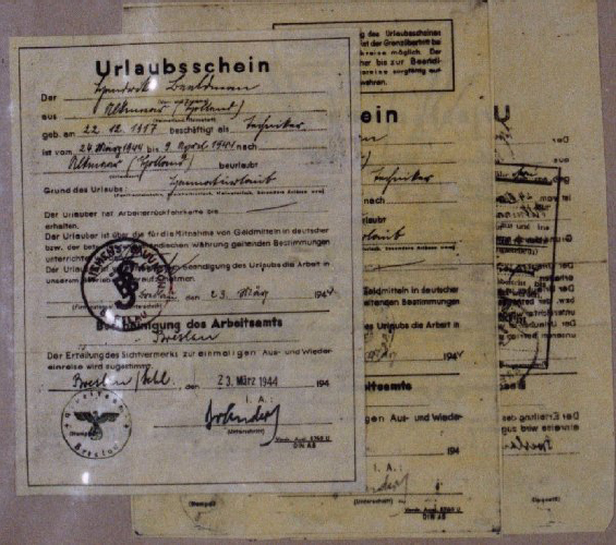 A selection of passes and documents from the forgery factory that were indistinguishable from the originals. Quality management was very important