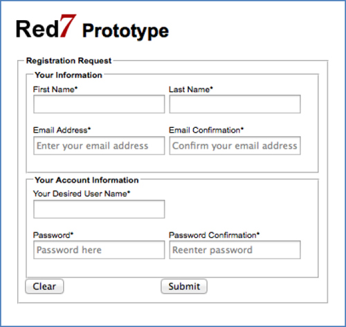 Prototype example simple HTML