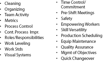 The 20 Keys: Manufacturing. Provide Benchmark and General Improvement Yardstick for the Manufacturing Team