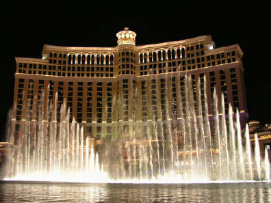 Bellagio Hotel in Las Vegas (One of the best examples of optical illusion in architecture: number of floors in this hotel seems to be much less than it actually is)