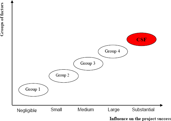 Critical Success Factors (CSF) in the assumed classification of the factors influencing project process