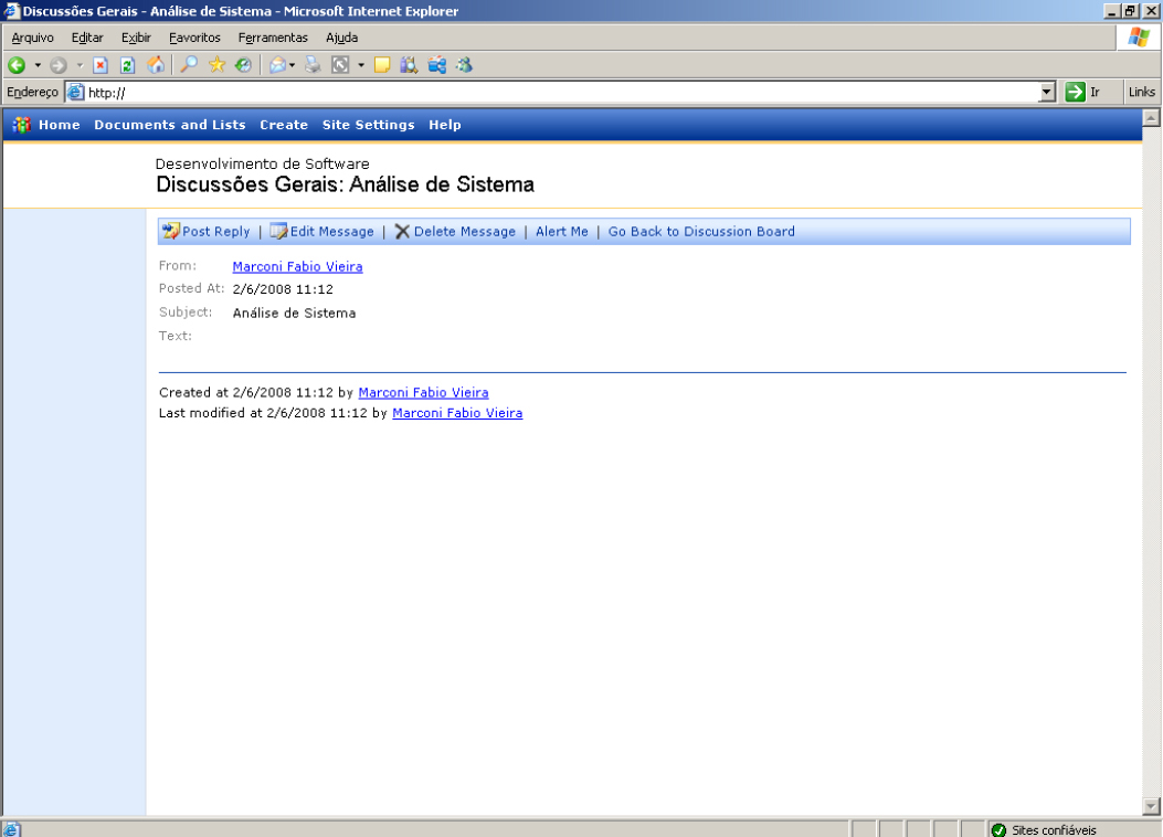 Grupos de Discussões via Site do Projeto