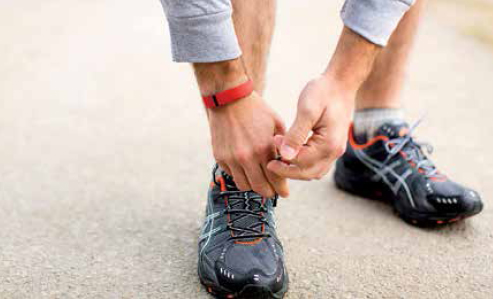 The Fitbit device tracks steps, distance and calories burned