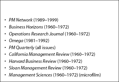 Selected Journals