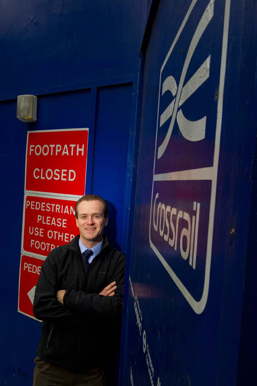 John Keane at the Crossrail site at Farringdon (East Central London)